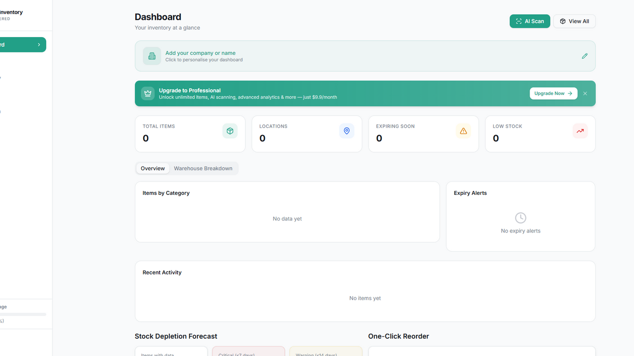 Smart Inventory AI  template preview