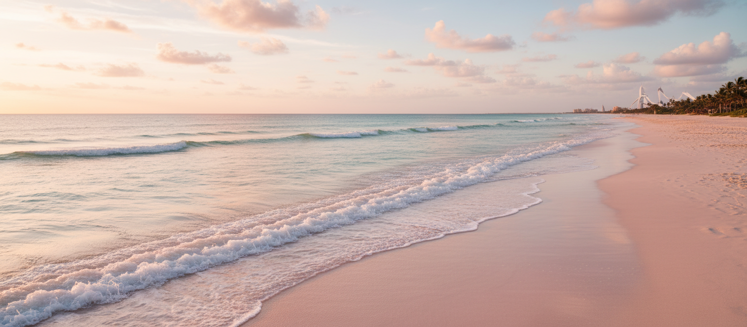 Soft ocean scene with golden light