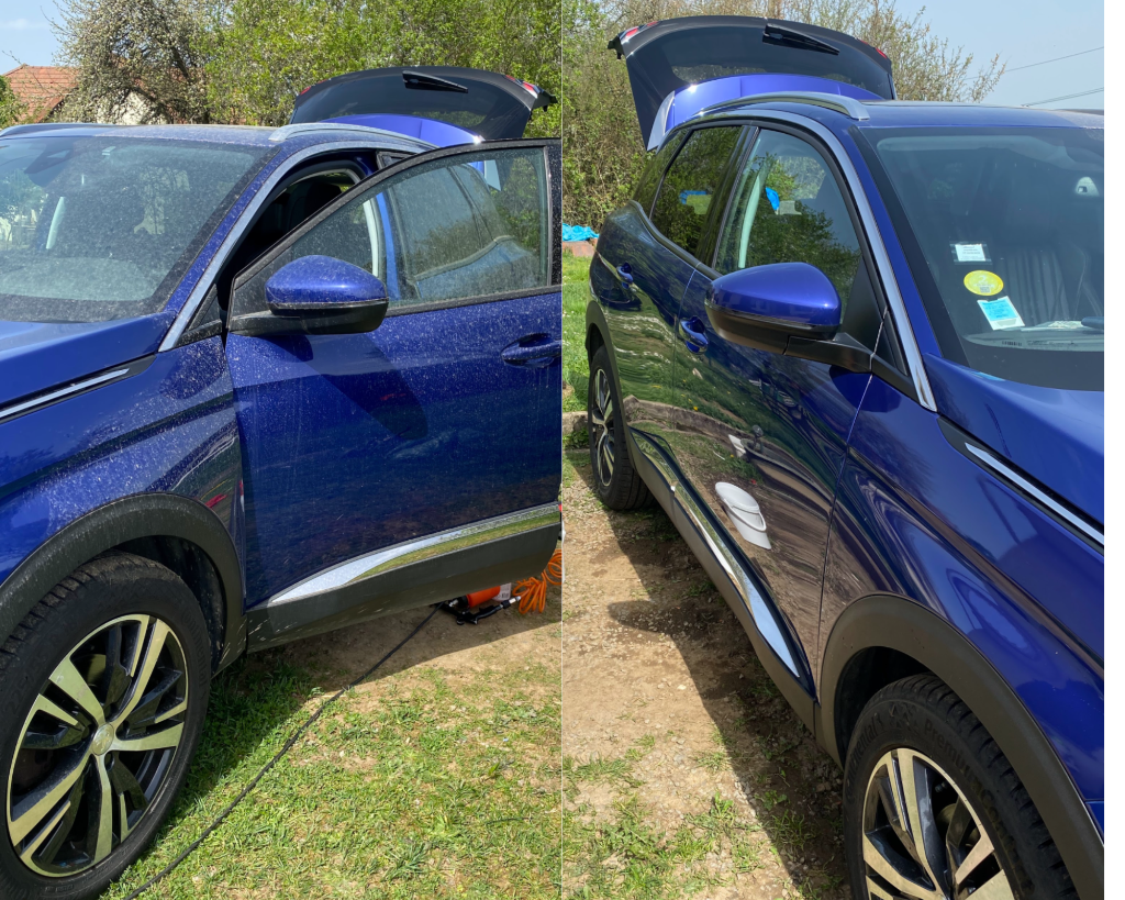 SUV bleu — polish extérieur — après