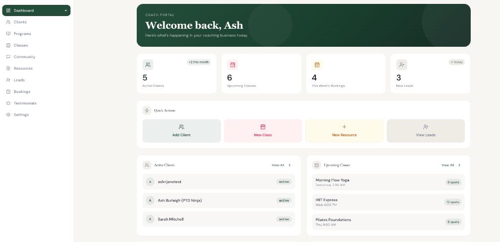 Custom Coaching Portal + Delivery System