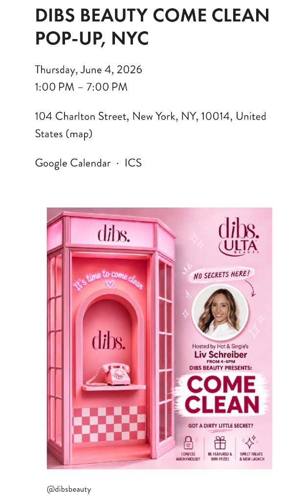 DIBS Beauty "Come Clean" Pop-Up