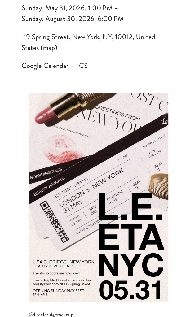 Lisa Eldridge: New York Beauty in Residence