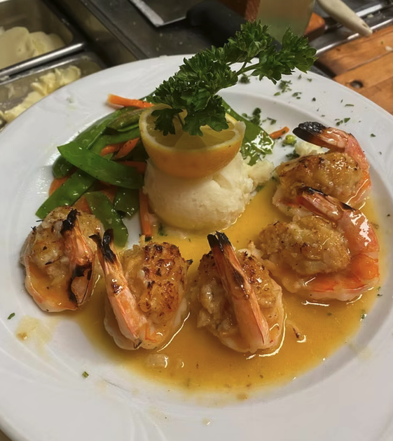 Stuffed shrimp Francaise