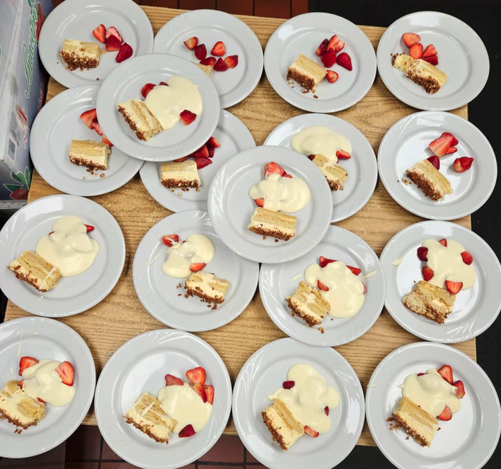 Limoncello cake dessert plates