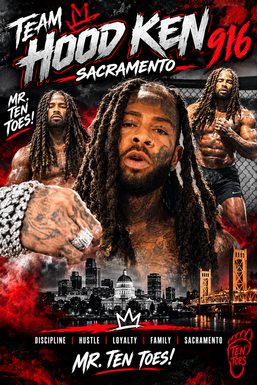 Team Hood Ken โ Mr. Ten Toes fight poster