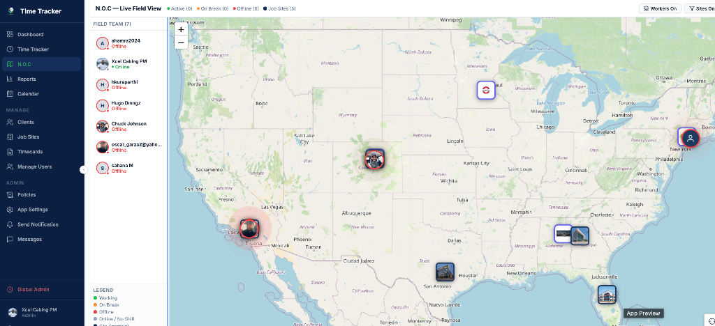 Live Field Map (NOC)
