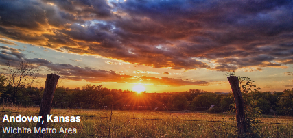 Kansas sunset over Andover