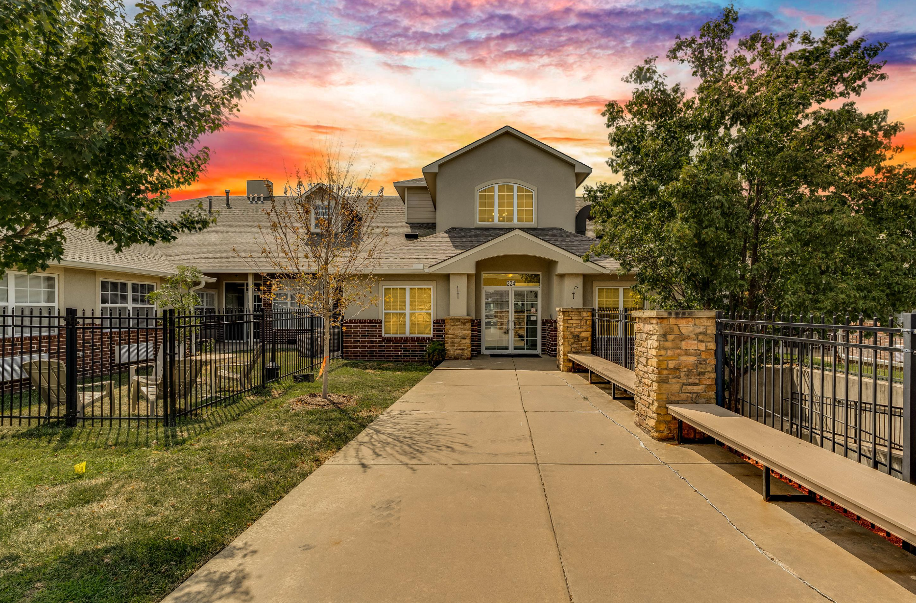Main Entrance at Sunset