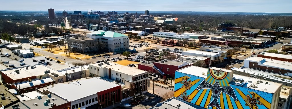 Aerial view of downtown Norman Oklahoma