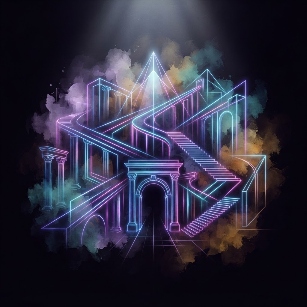 Abstract neon line art showing complex data paths during a digital CRM migration requiring expert fractional design strategy.