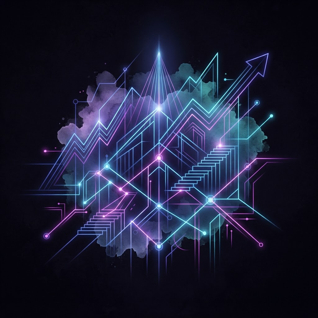 Abstract neon line art showing a Fractional CxO guiding business expansion amidst Seattle retail market shifts.