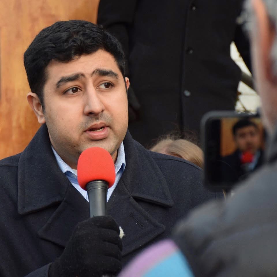 Speaking at a rally