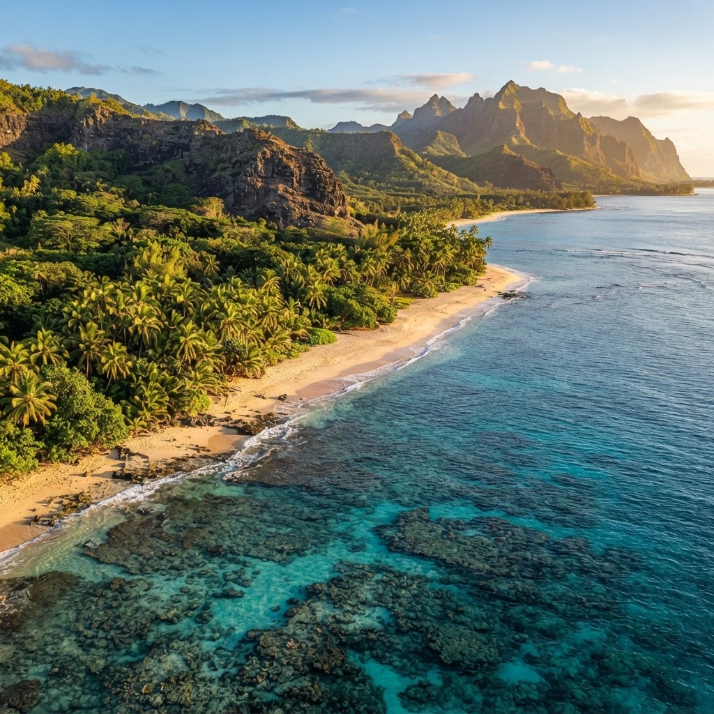 Tropical island coastline puzzle