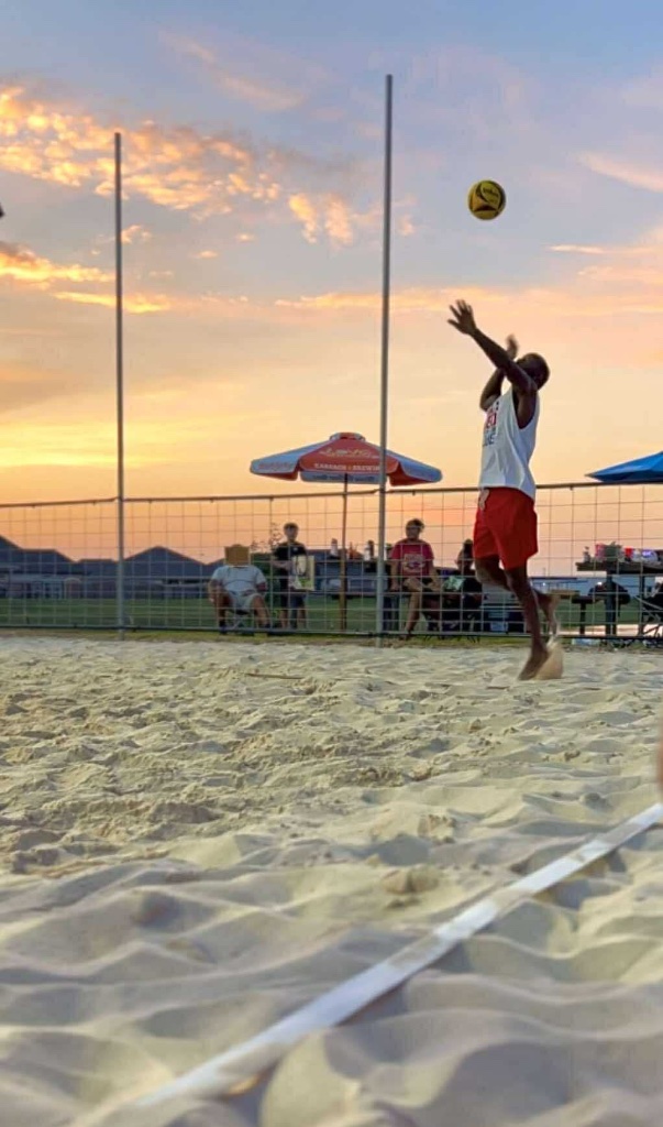 Sunset jump serve