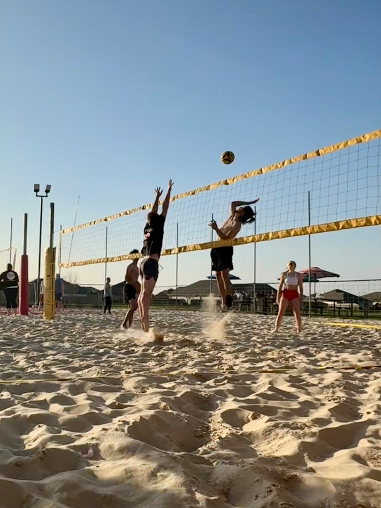 Net spike action shot