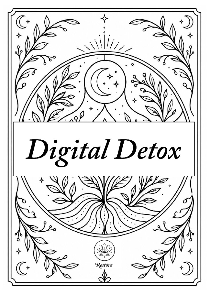 Digital Detox — Coloring Lantern Card