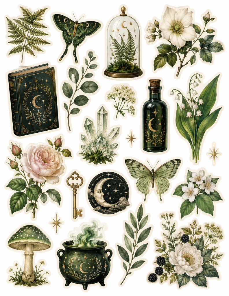 Mystical Florals — Sticker Sheet