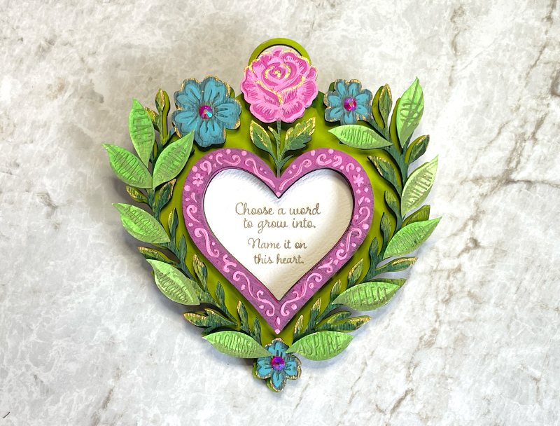 Floral Sacred Heart Intention Kit – Paint Your Own Mindful Art & Affirmation Decor