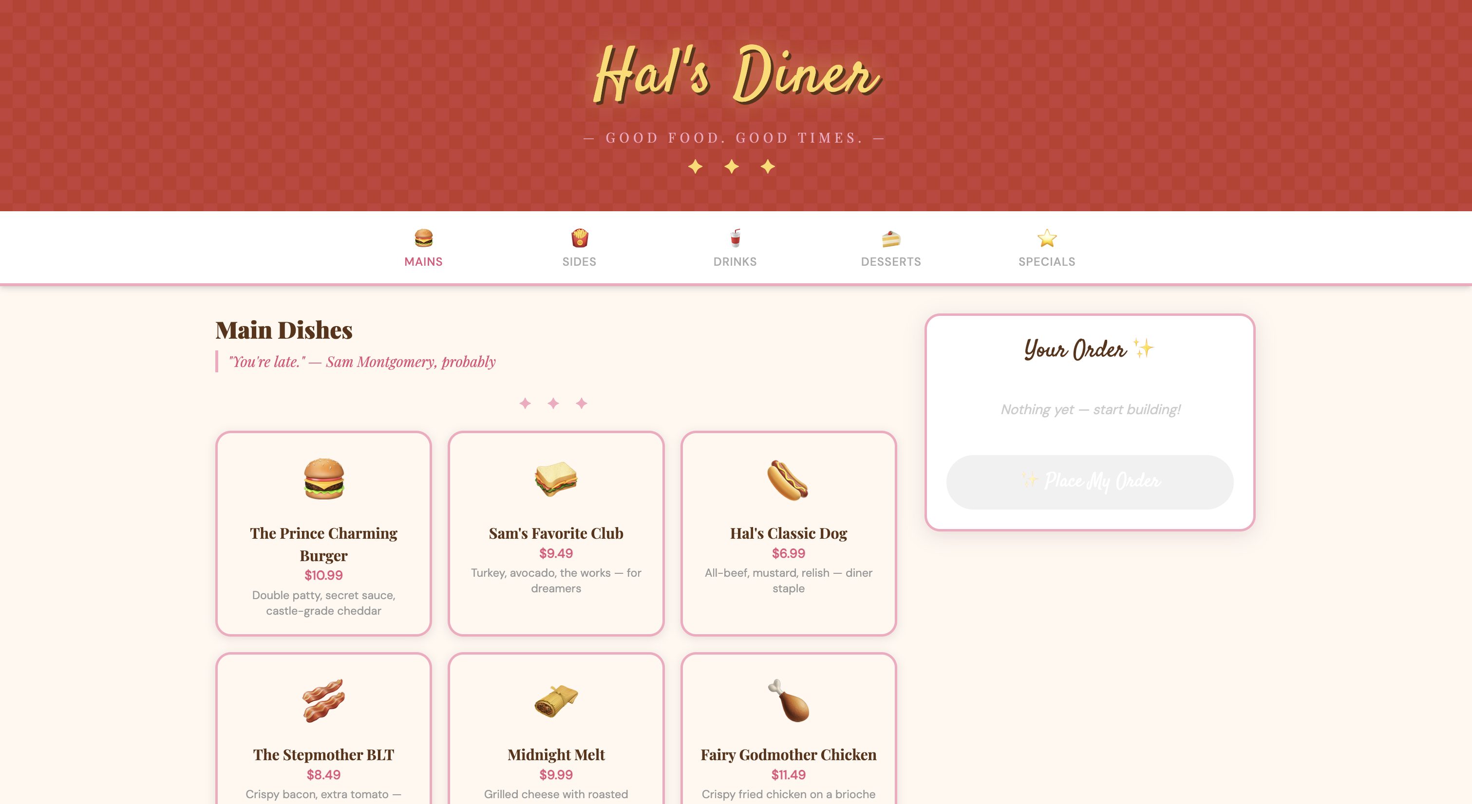 Food Ordering - Diner Dash template preview