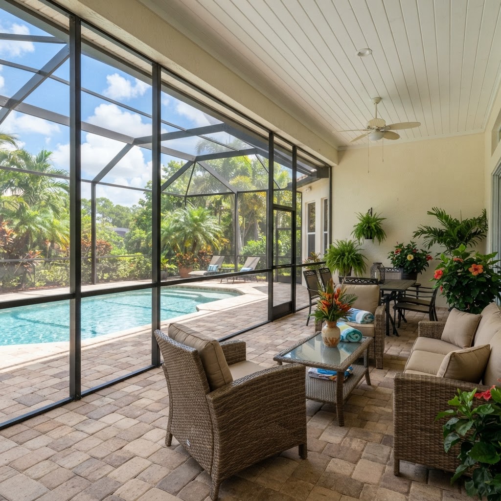 Lanai Cleaning: Maintaining Screens, Frames, and Outdoor Floors