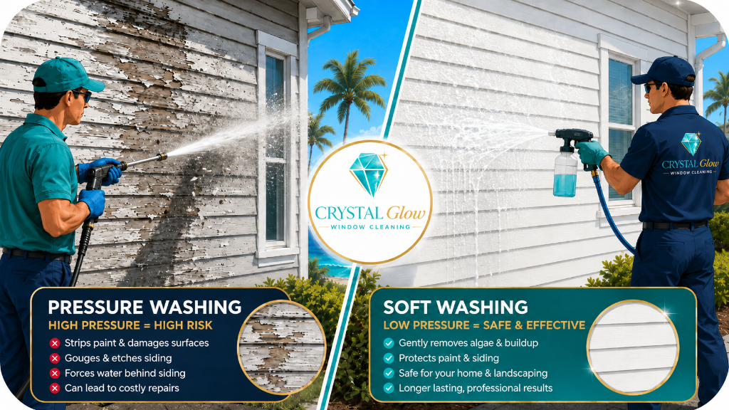 Soft Washing vs. Pressure Washing: What's the Difference?