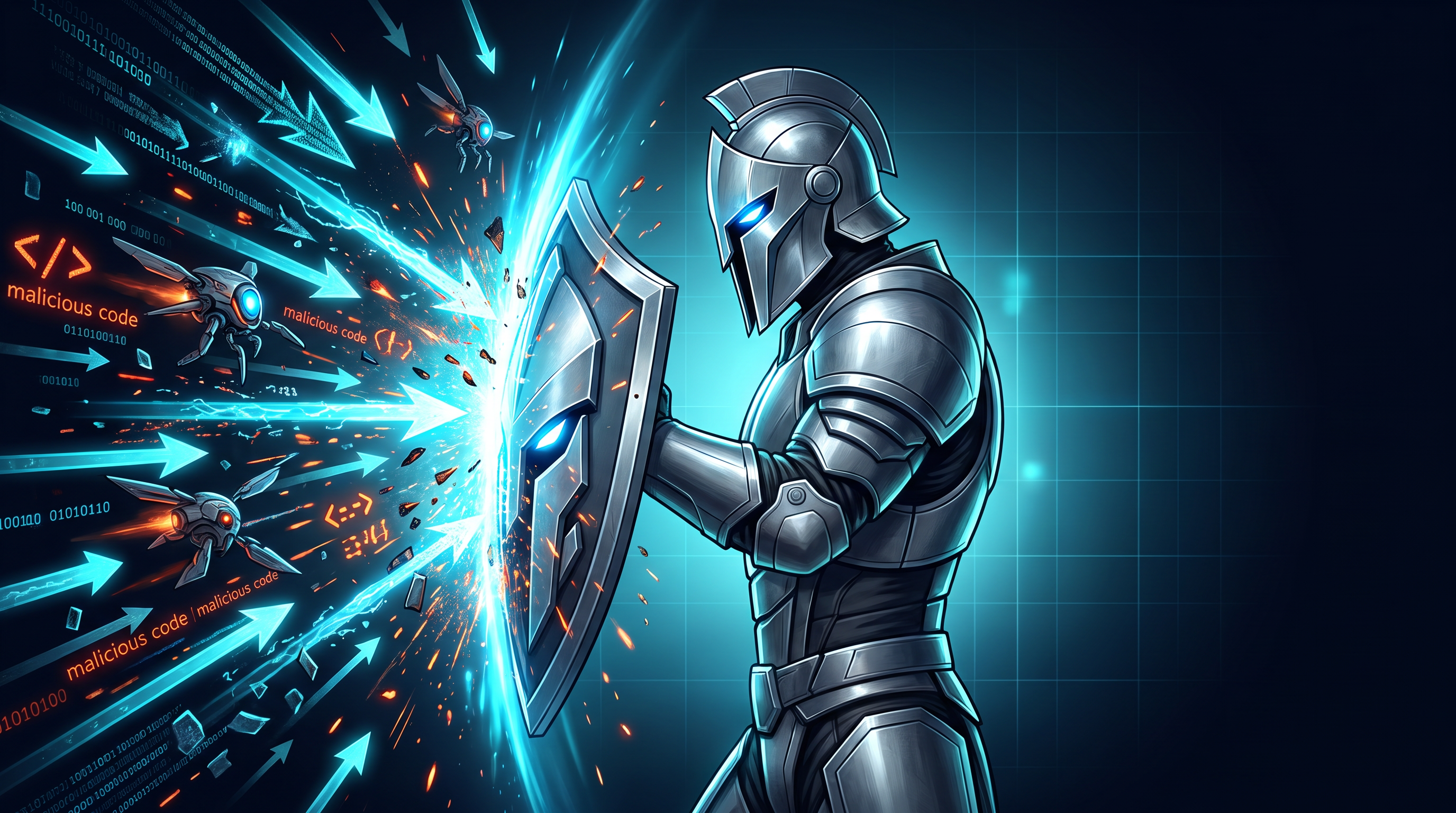 An INEVRI sentinel shielding a system from malicious code.