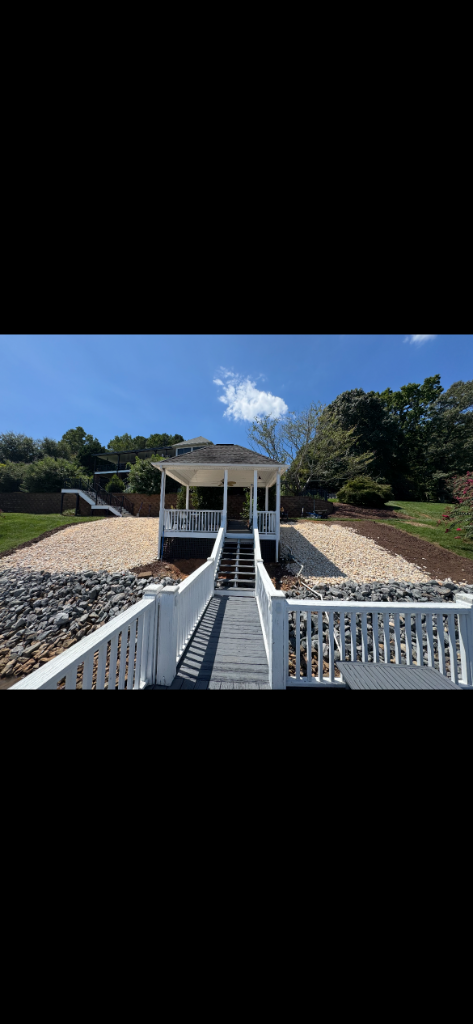 Custom gazebo with landscaping