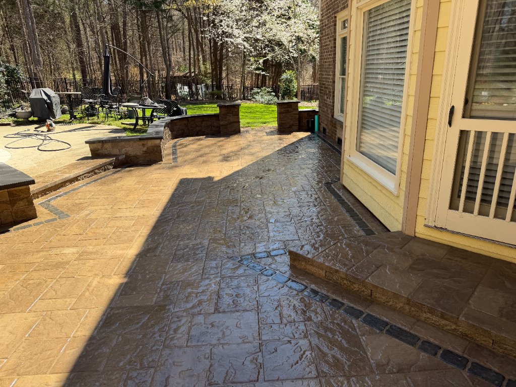 Stamped concrete patio