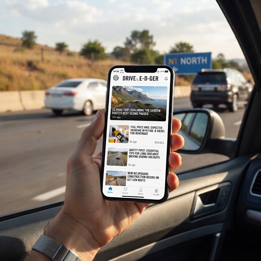 DriveLedger Daily Intel feed with South African road and fuel news