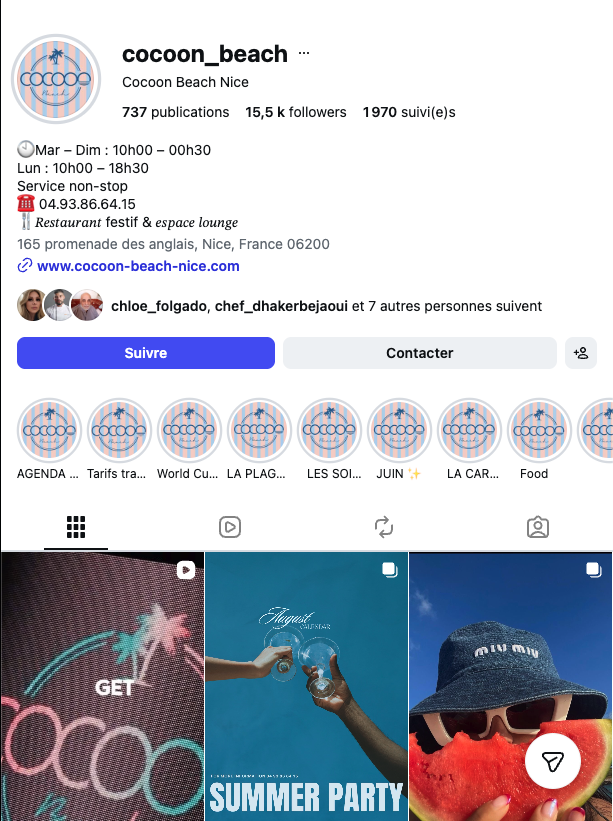 Instagram profile