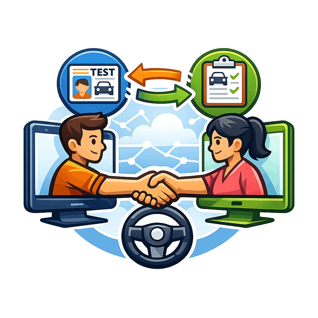 Swappy — driving test swap illustration