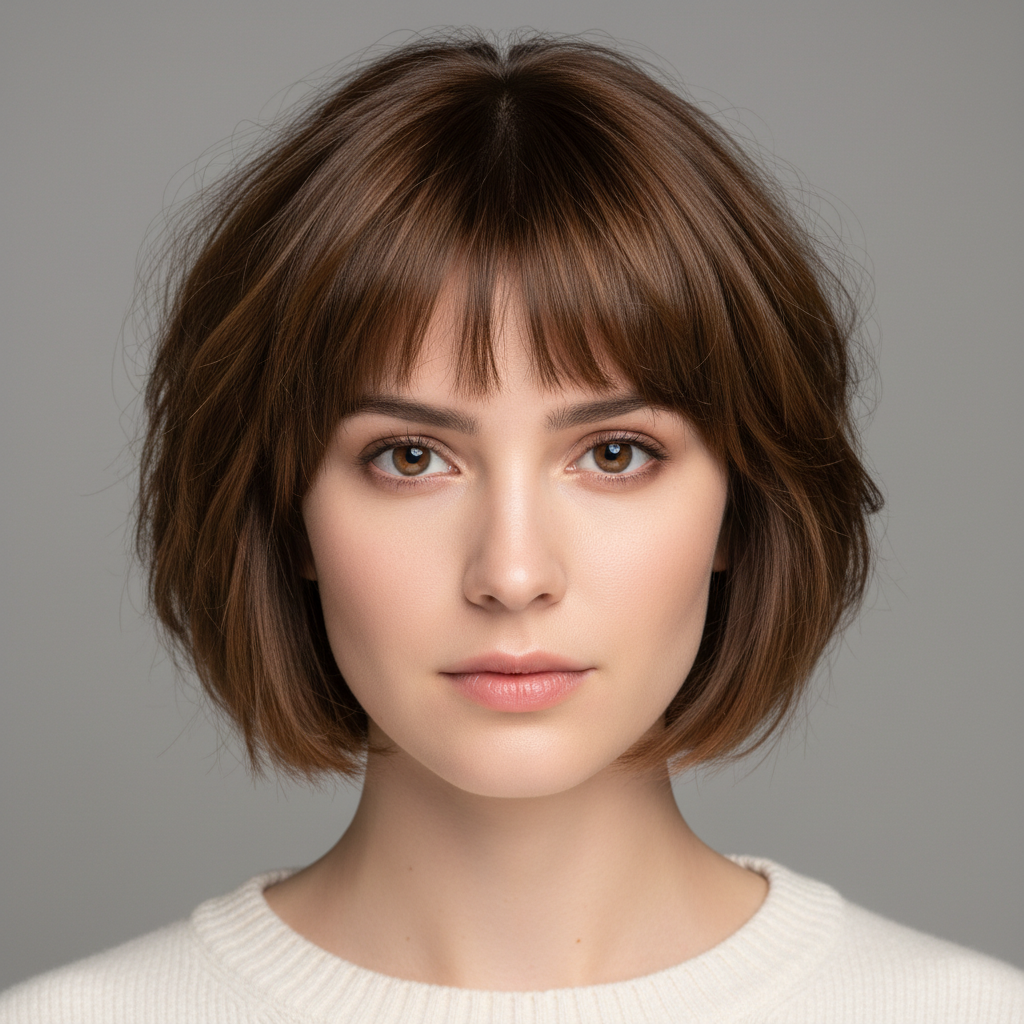 Textured Bob with Bangs