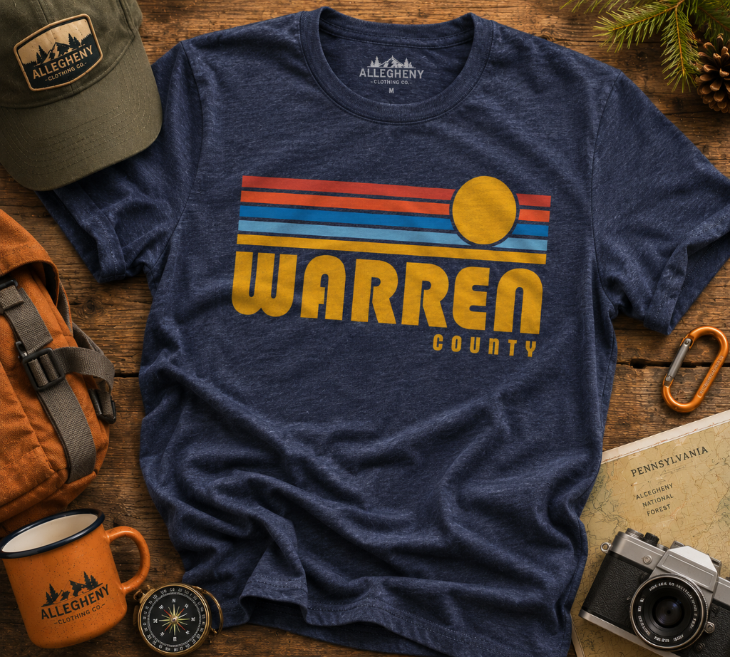 Wild County Tee — Warren County, Navy Heather