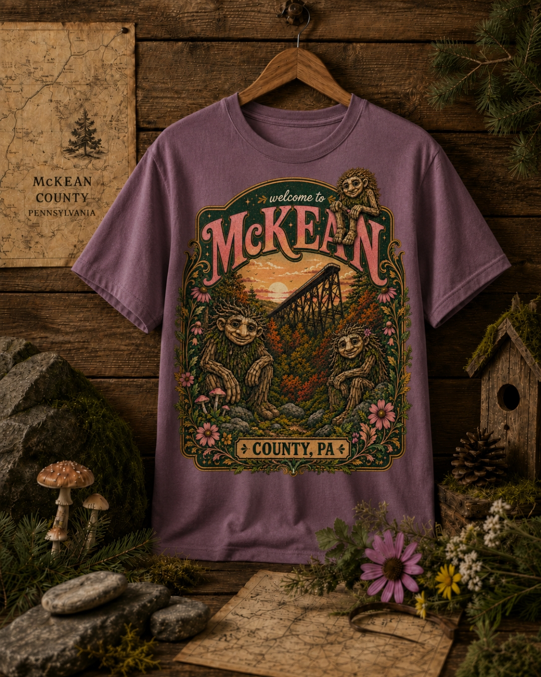 Mystic McKean County Troll Shirt — Dusky Purple