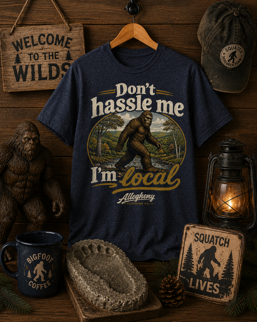 What About Squatch Tee — Navy Heather