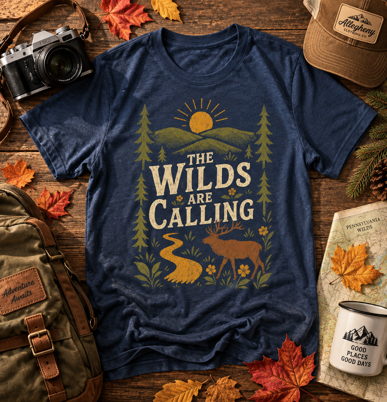The Wilds Are Calling Tee — Navy