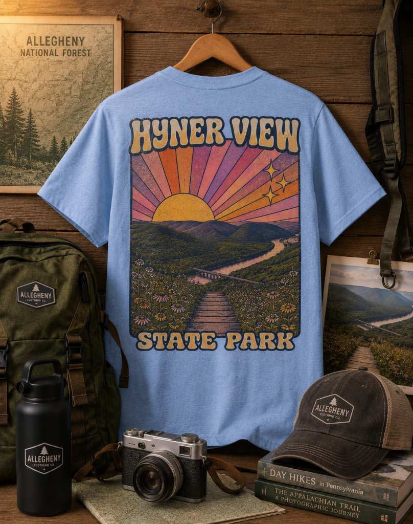 Hyner View State Park Tee — Heather Sky Blue