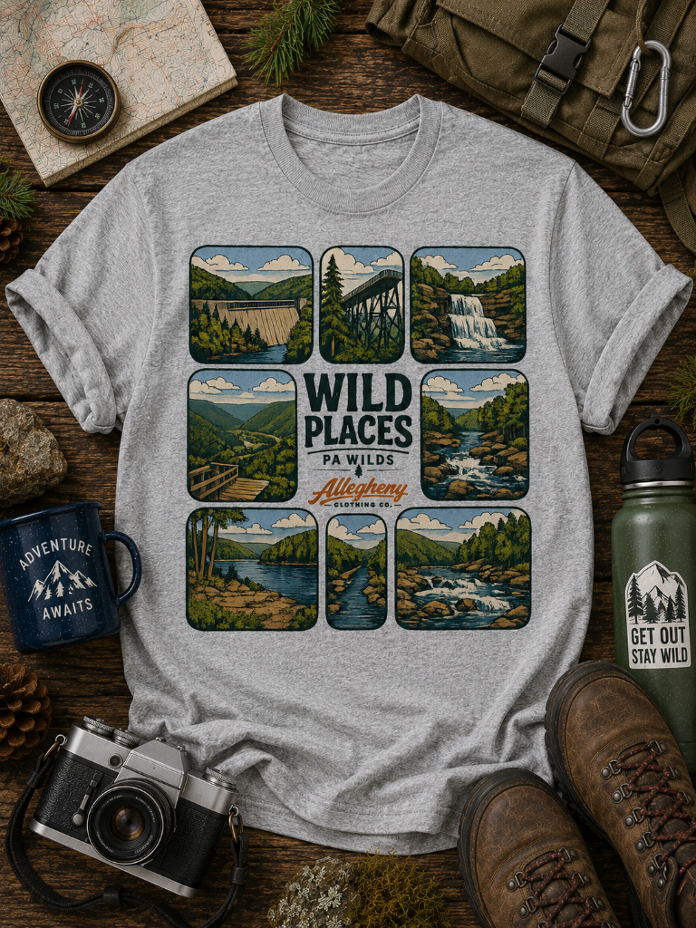 Wild Places PA Wilds Tee — Gray Heather