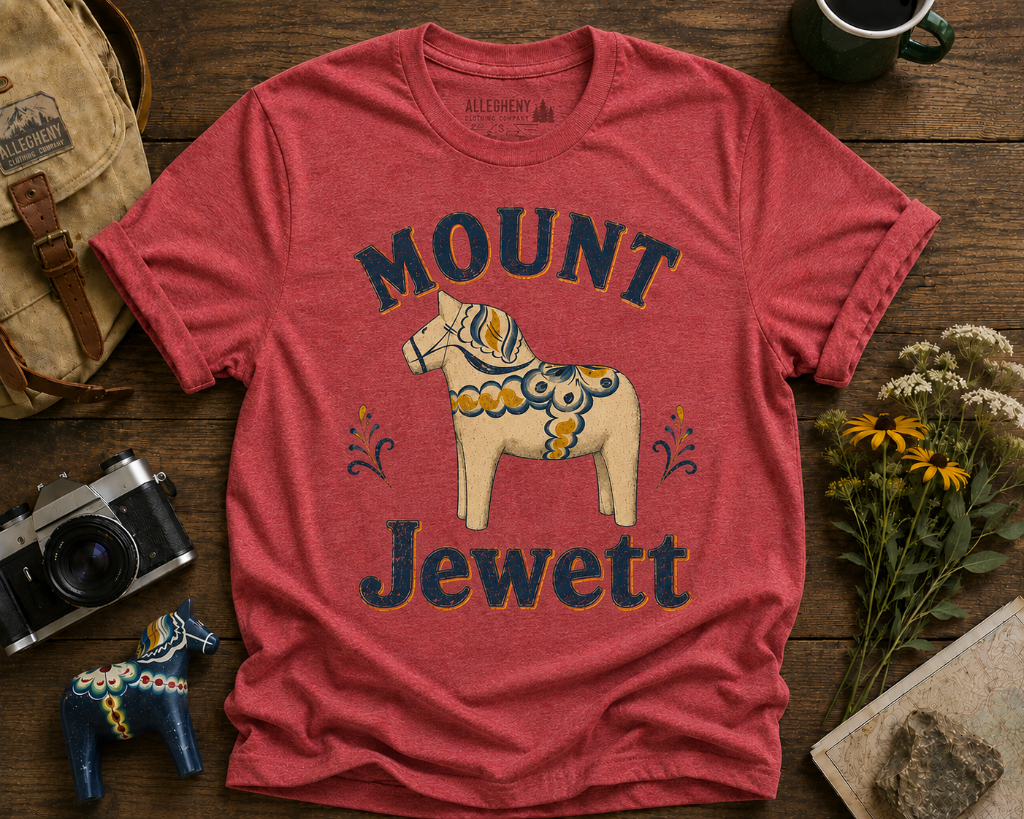 Mount Jewett Dala Horse Tee — Red Heather