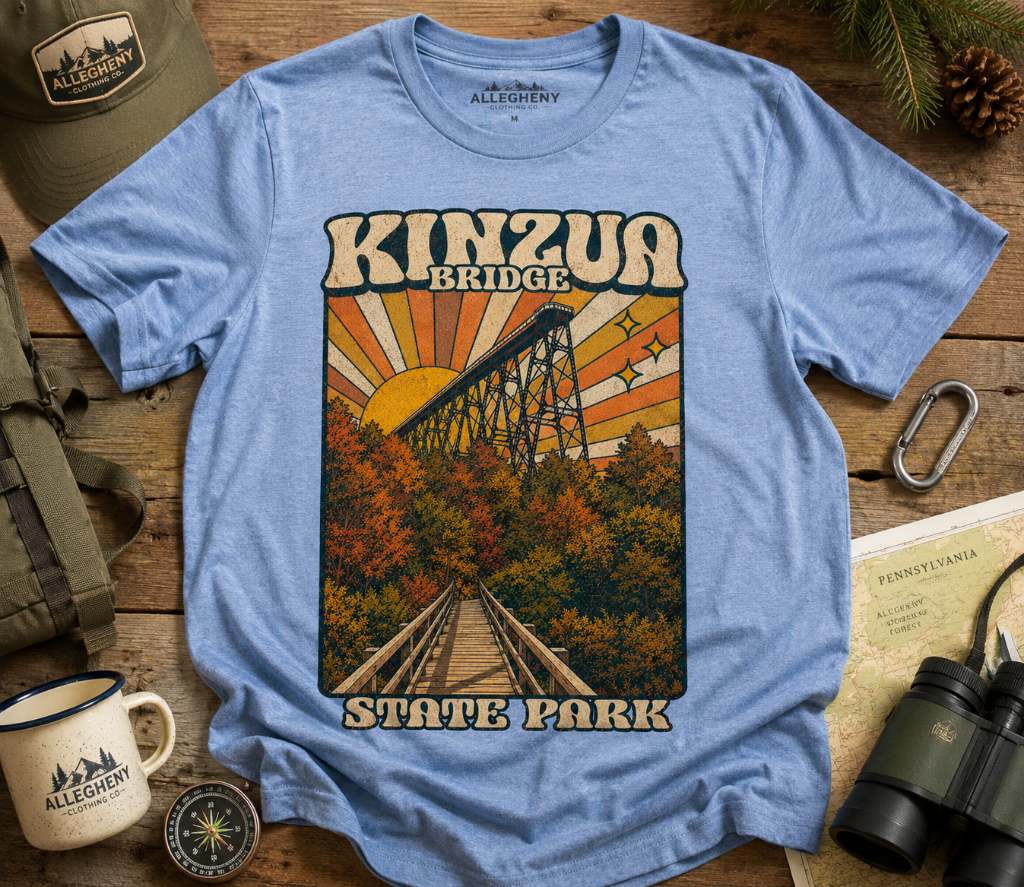 Kinzua Bridge State Park Tee — Sky Blue Heather