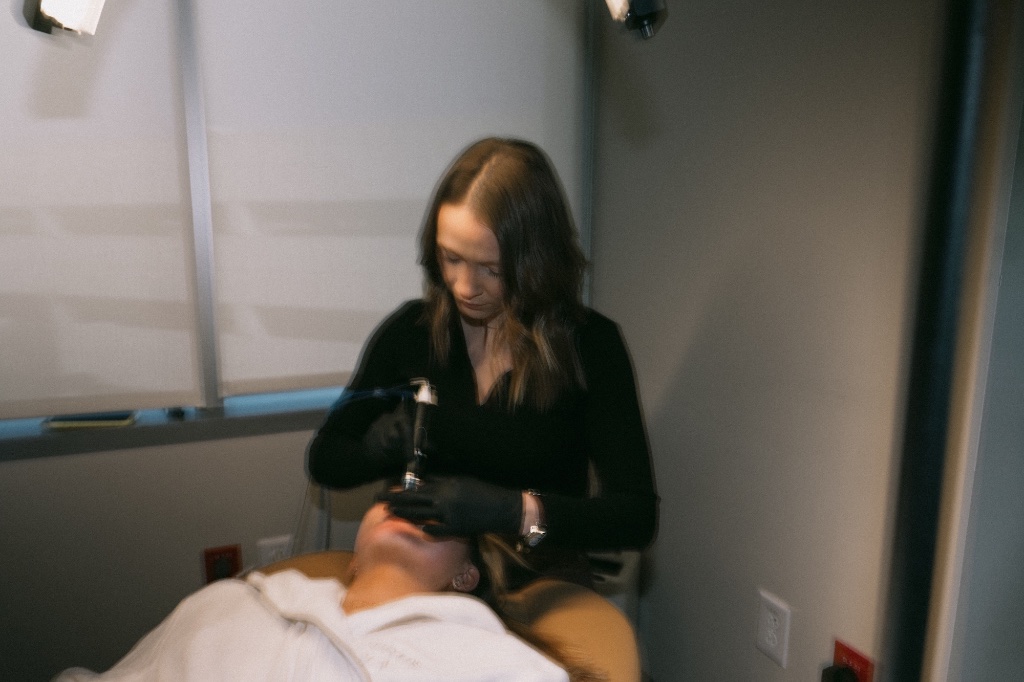 luxury med spa dallas clinical treatment room architectural light editorial still life preparation
