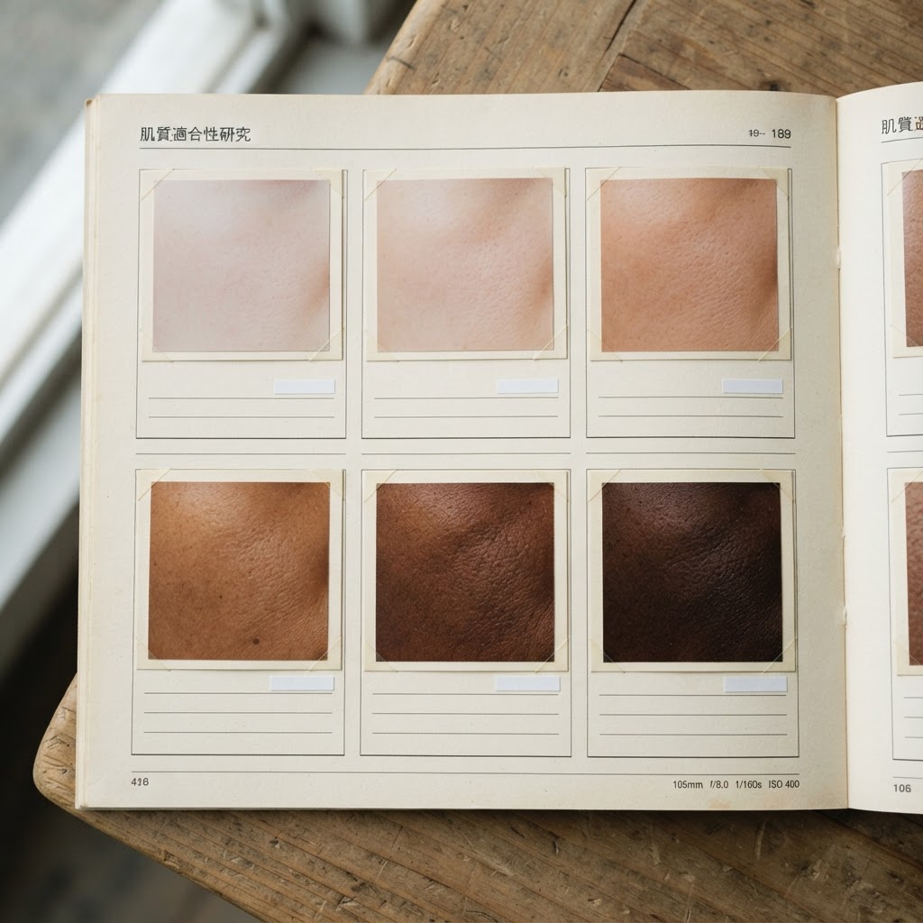 K-LUXE skin types material study across a range of natural skin tones