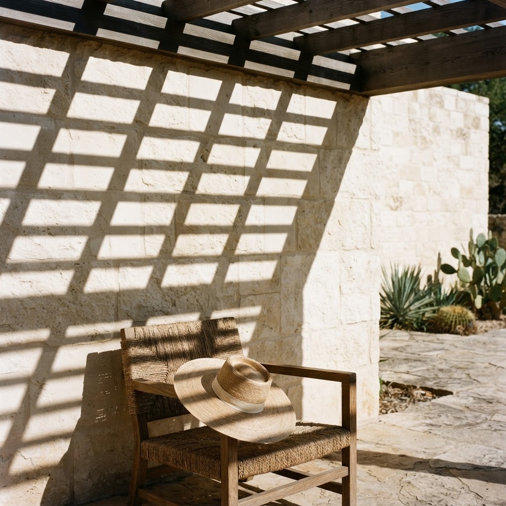 Dallas sun and architectural shadow during K-LUXE aftercare