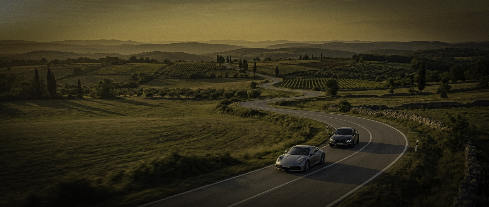 Driving on a scenic road