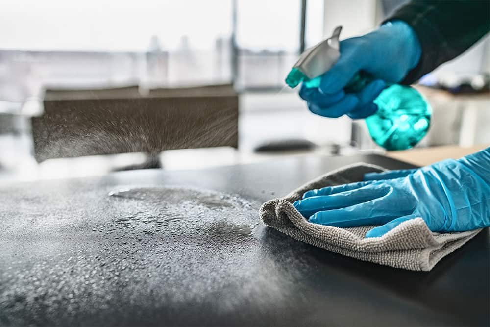 Professional cleaner at work