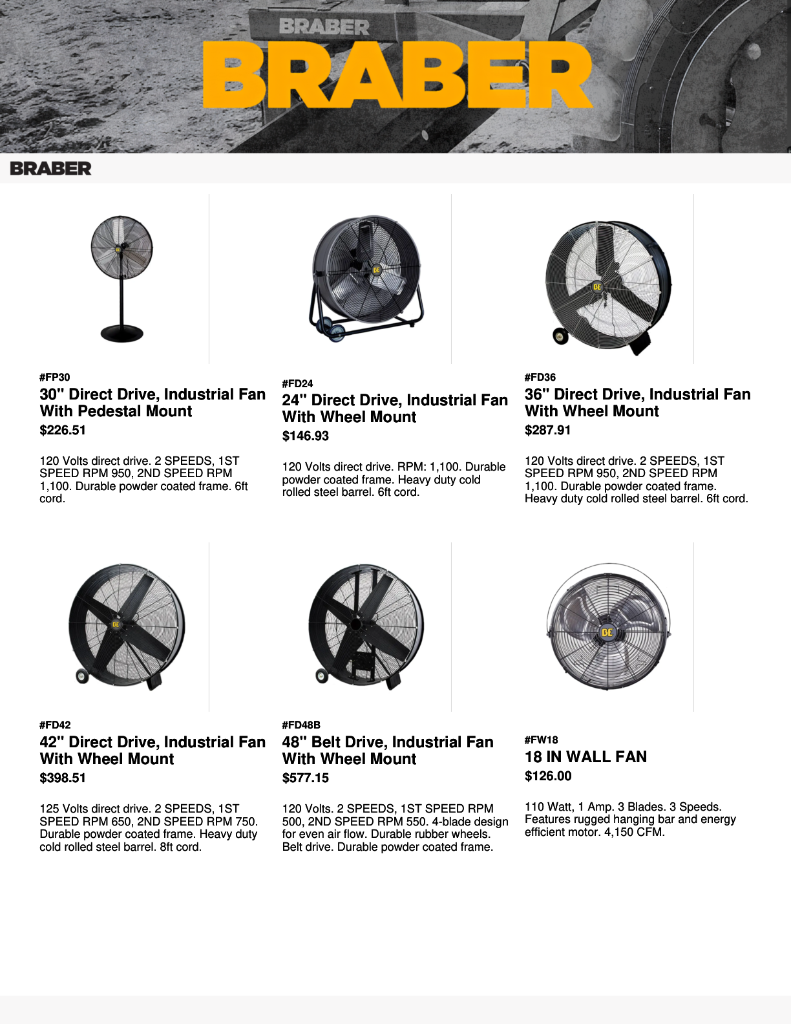 Braber Industrial Fans Flyer