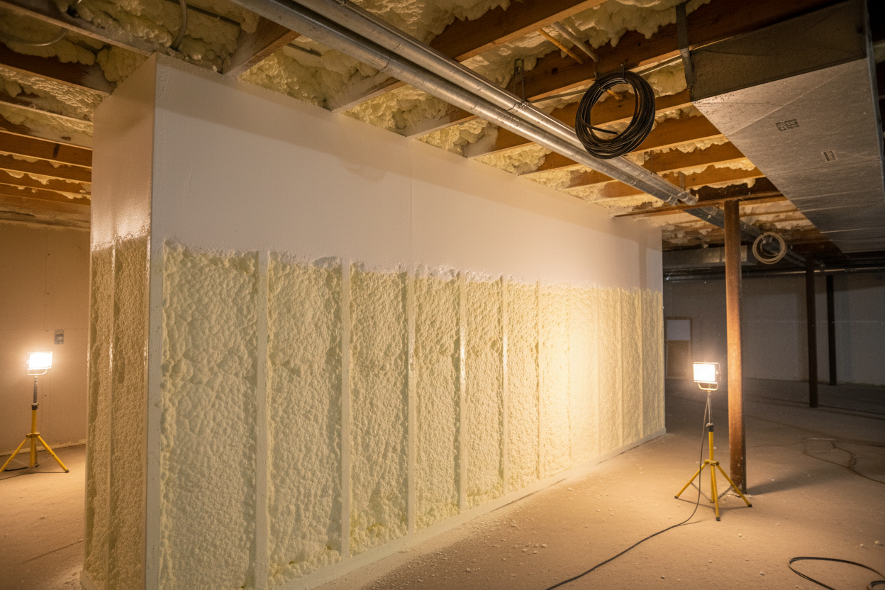 DC315 thermal barrier coating over spray foam