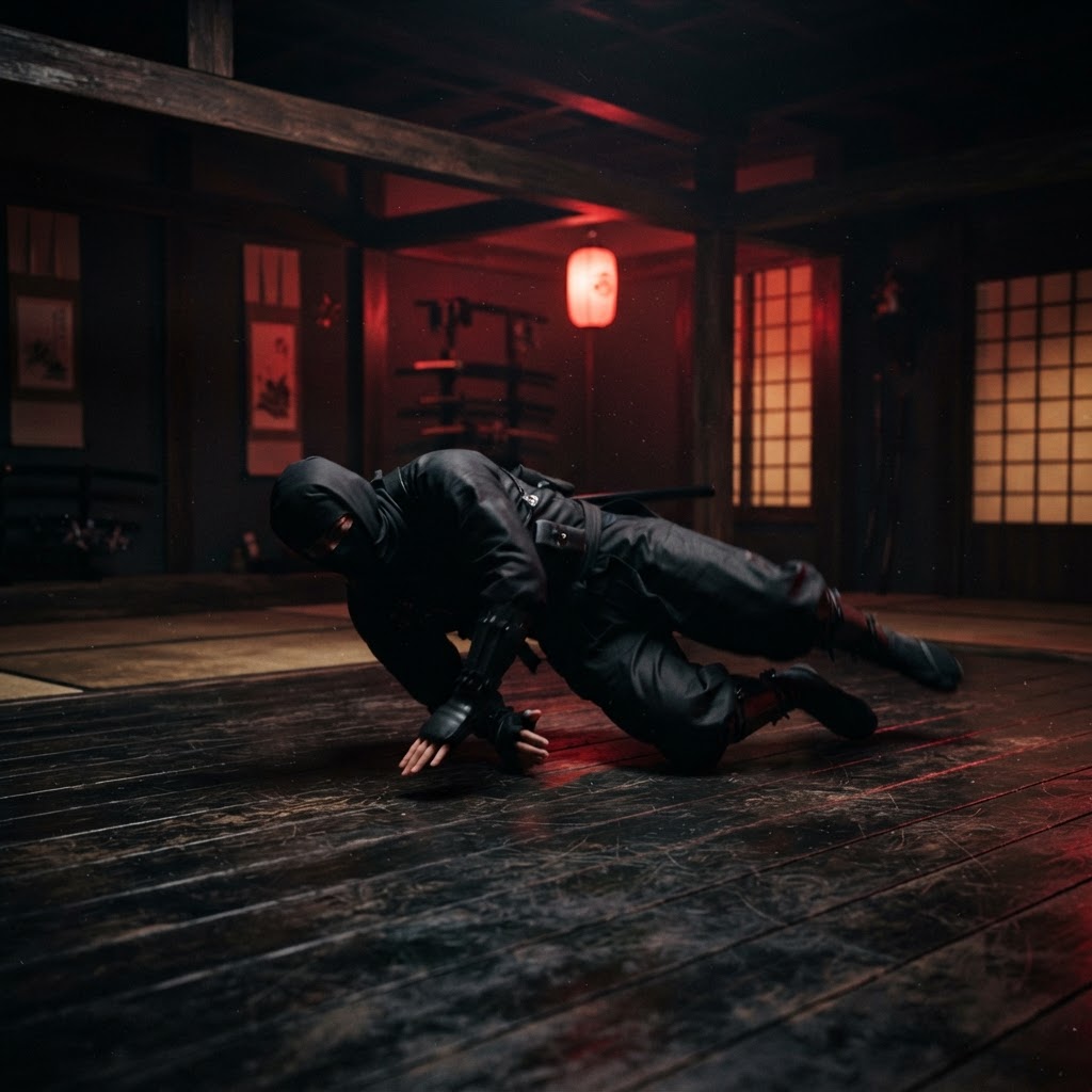 Ninjutsu rolling practice