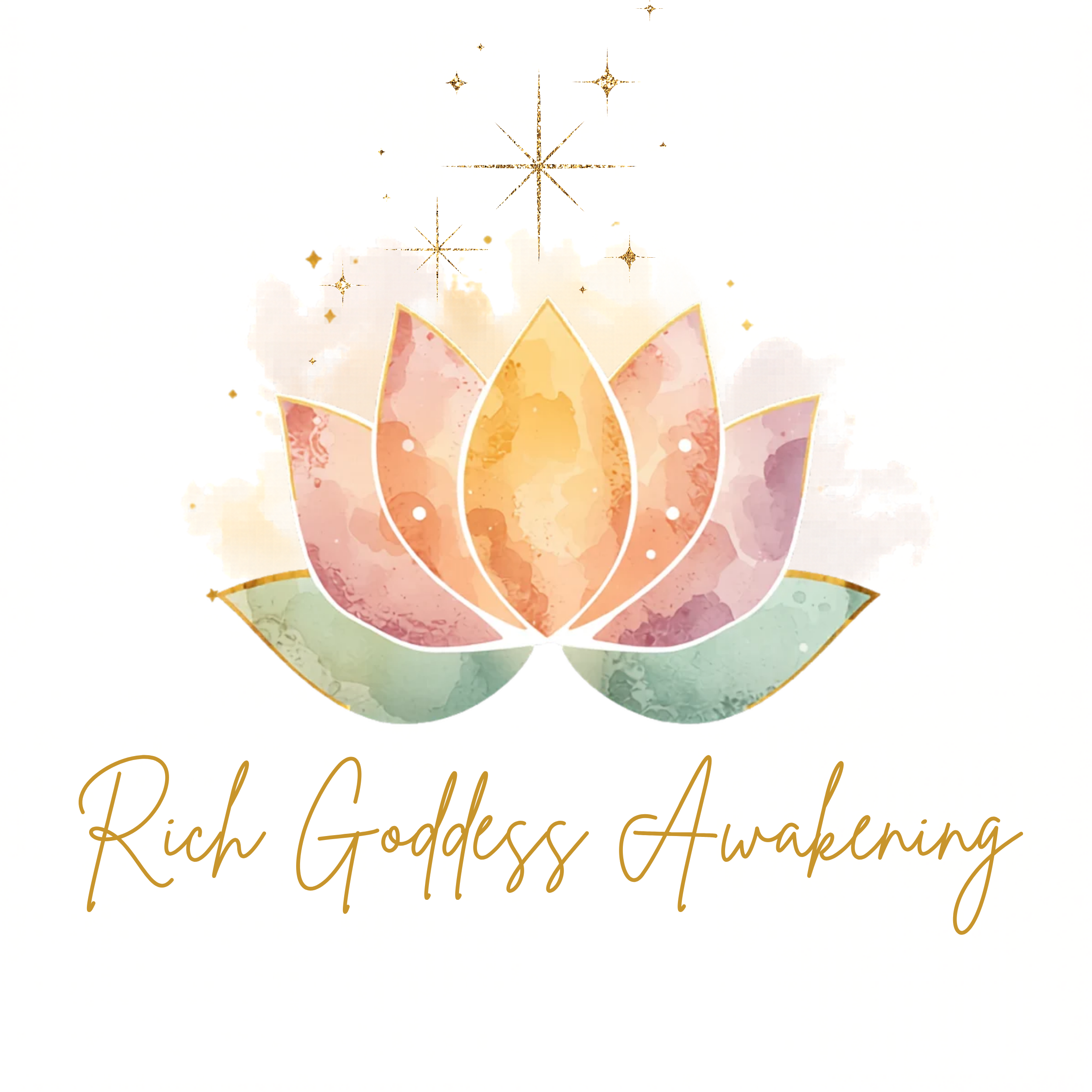 Rich Goddess Awakening lotus logo