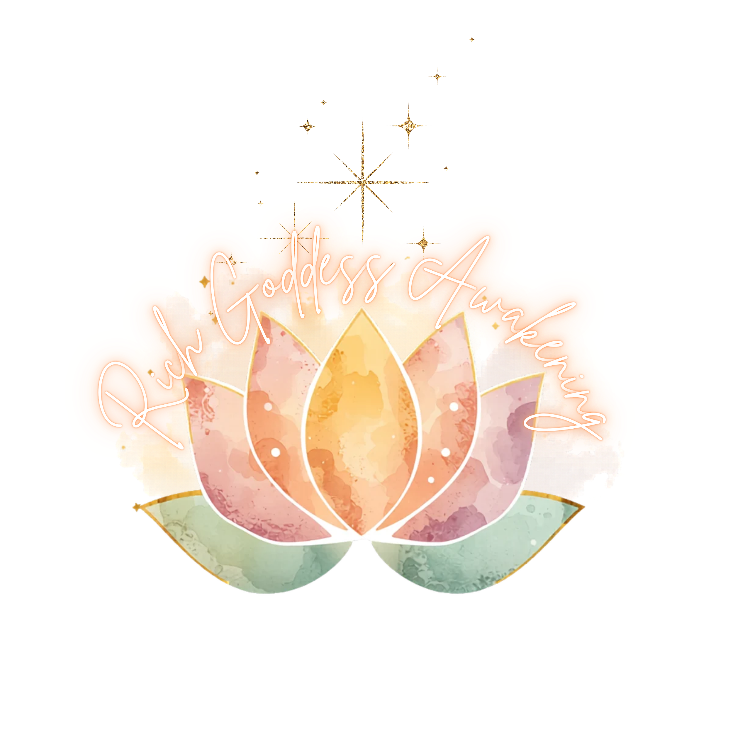 Rich Goddess Awakening lotus logo